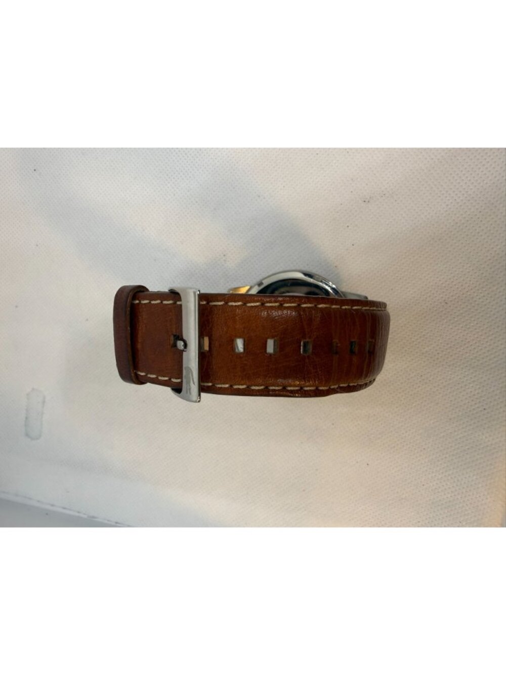 Lacoste Barcelona 2010498 Men's 44mm Cream Dial Brown Leather Quartz Watch - Picture 12 of 13